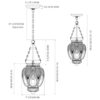 OIYIO Lámpara colgante de cristal negro vintage para isla_3