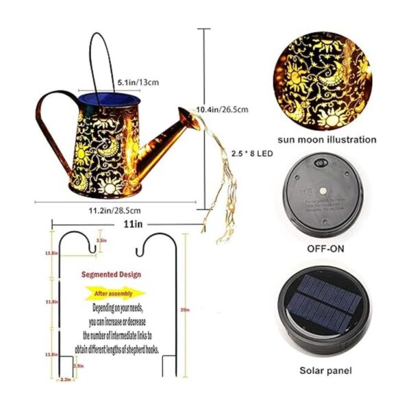 ANGMLN Solar Watering Can with Lights Solar Waterfall_2