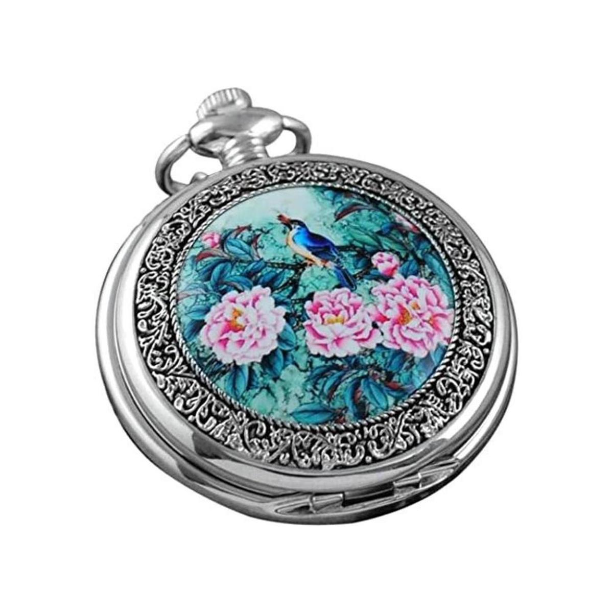 VIGOROSO Relojes de bolsillo de cuarzo con diseño de
