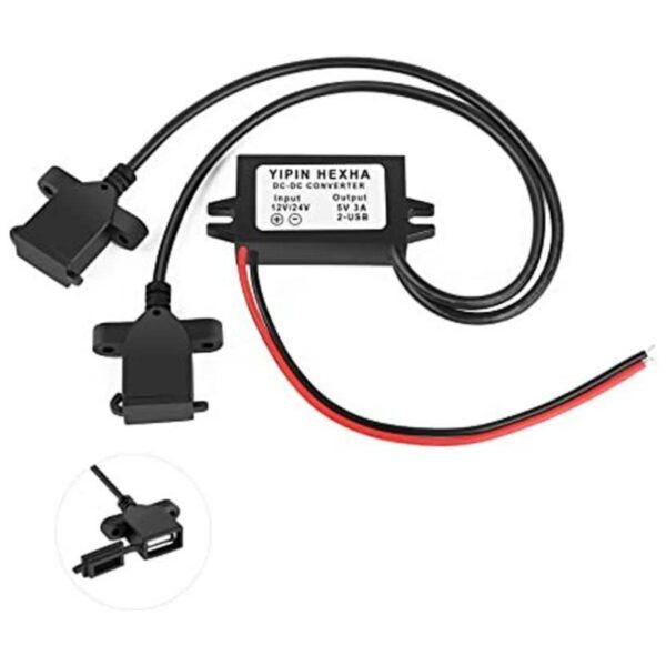 YIPIN HEXHA DC Converter 12V 24V to 5V 3A 15W Dual USB_1
