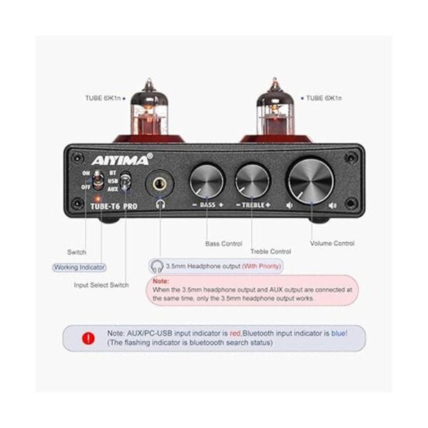 AIYIMA tubo T6 PRO Bluetooth 5.0 tubo preamplificador HiFi_3