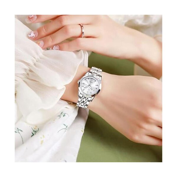 OLEVS Reloj analógico de cuarzo para mujer reloj de oro_4