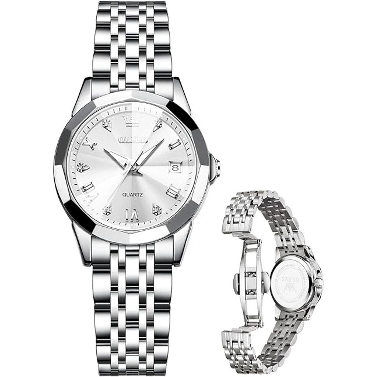 OLEVS Reloj analógico de cuarzo para mujer reloj de oro
