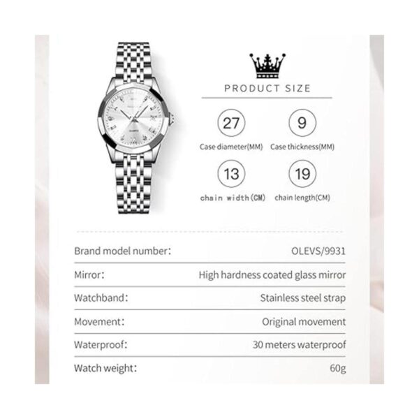 OLEVS Reloj analógico de cuarzo para mujer reloj de oro_3