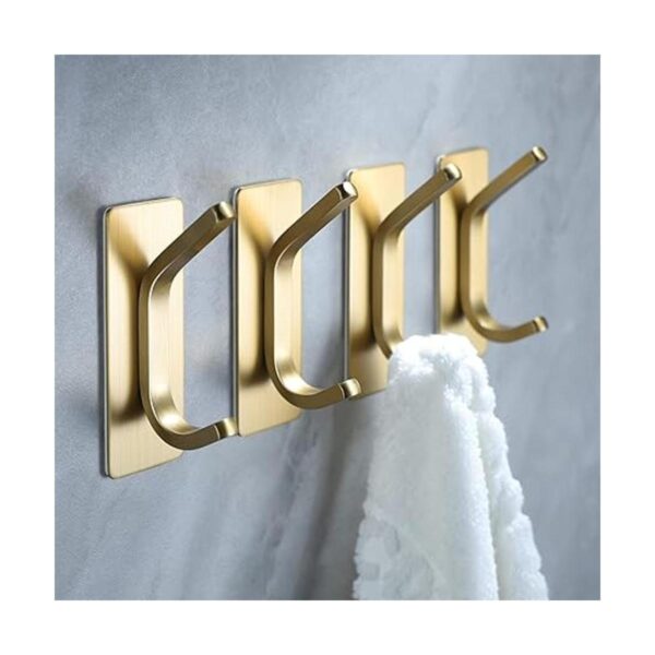 YIGII Towel HooksAdhesive Hooks Brushed Gold Wall Hooks