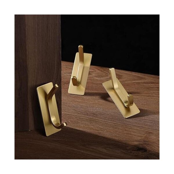 YIGII Towel HooksAdhesive Hooks Brushed Gold Wall Hooks