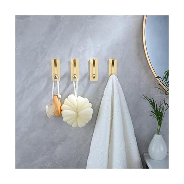 YIGII Towel HooksAdhesive Hooks Brushed Gold Wall Hooks
