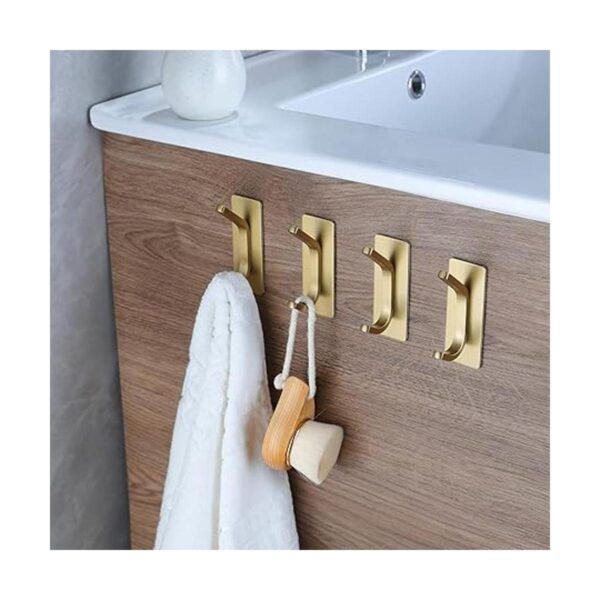 YIGII Towel HooksAdhesive Hooks Brushed Gold Wall Hooks