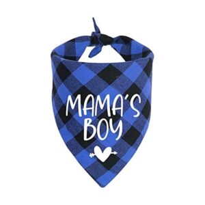 YHTWIN Bandanas de perro de algodón a cuadros azules de_1