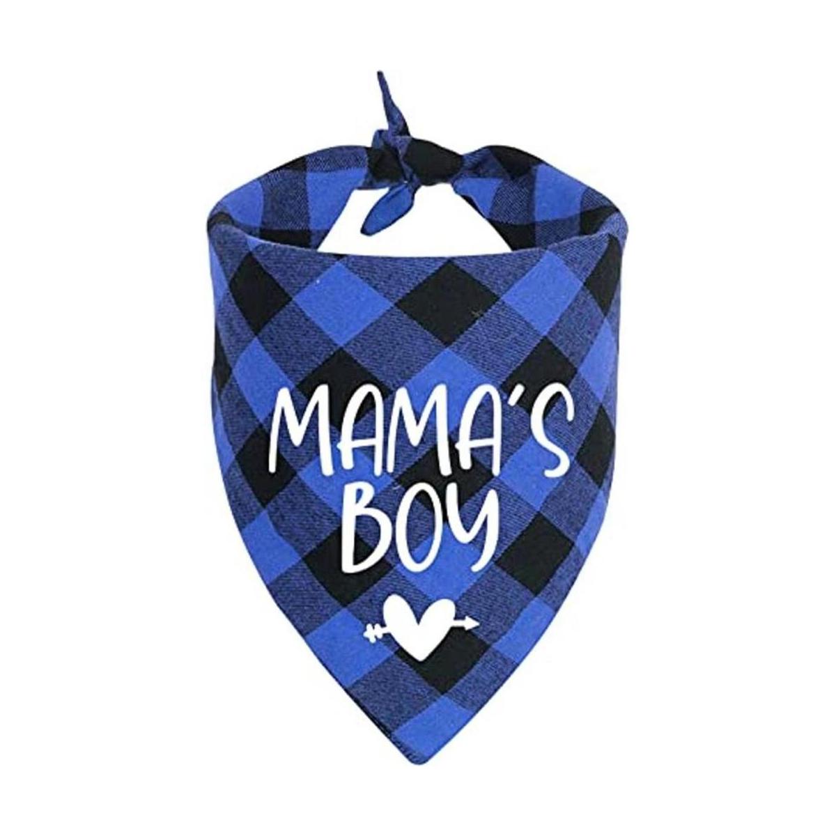 YHTWIN Bandanas de perro de algodón a cuadros azules de