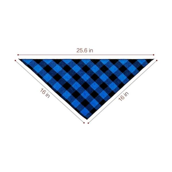 YHTWIN Bandanas de perro de algodón a cuadros azules de_5