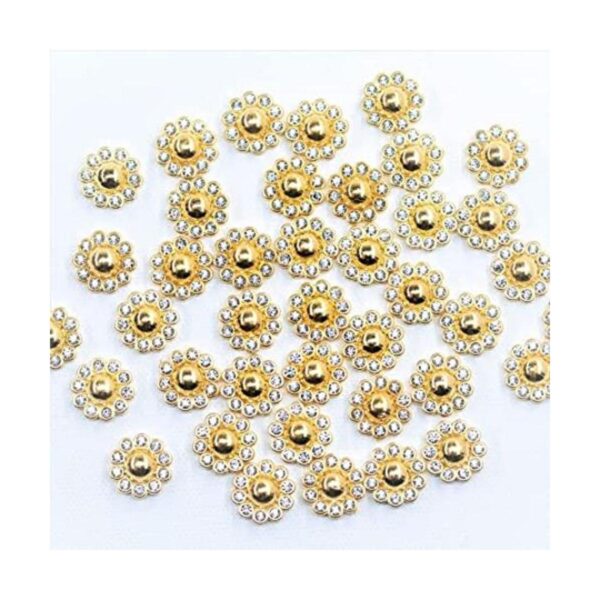 50 botones de perlas de imitación de diamantes de_1