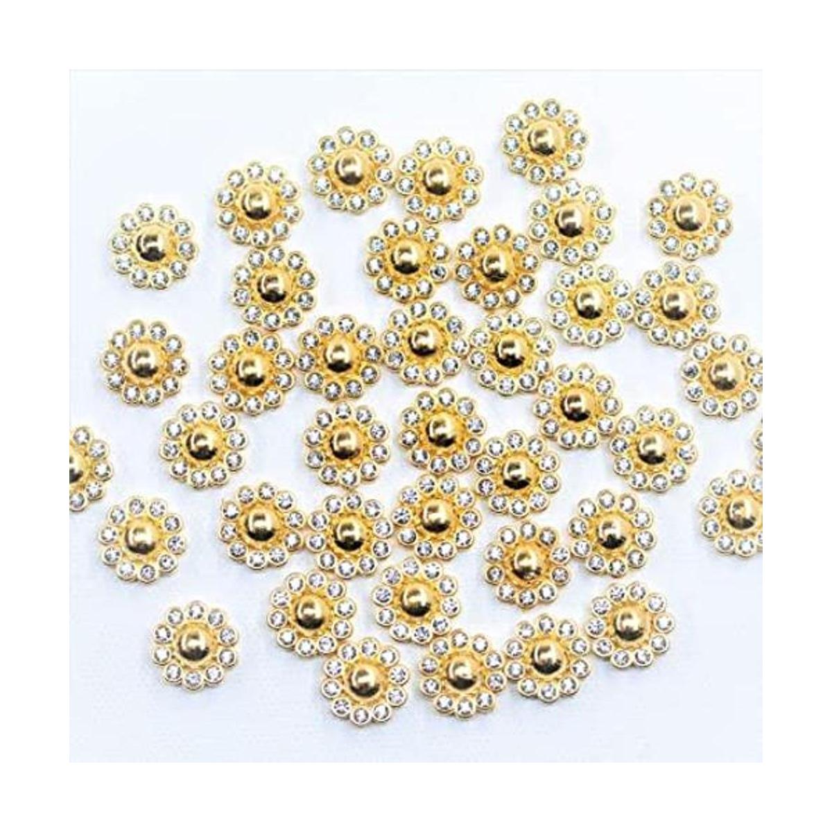 50 botones de perlas de imitación de diamantes de
