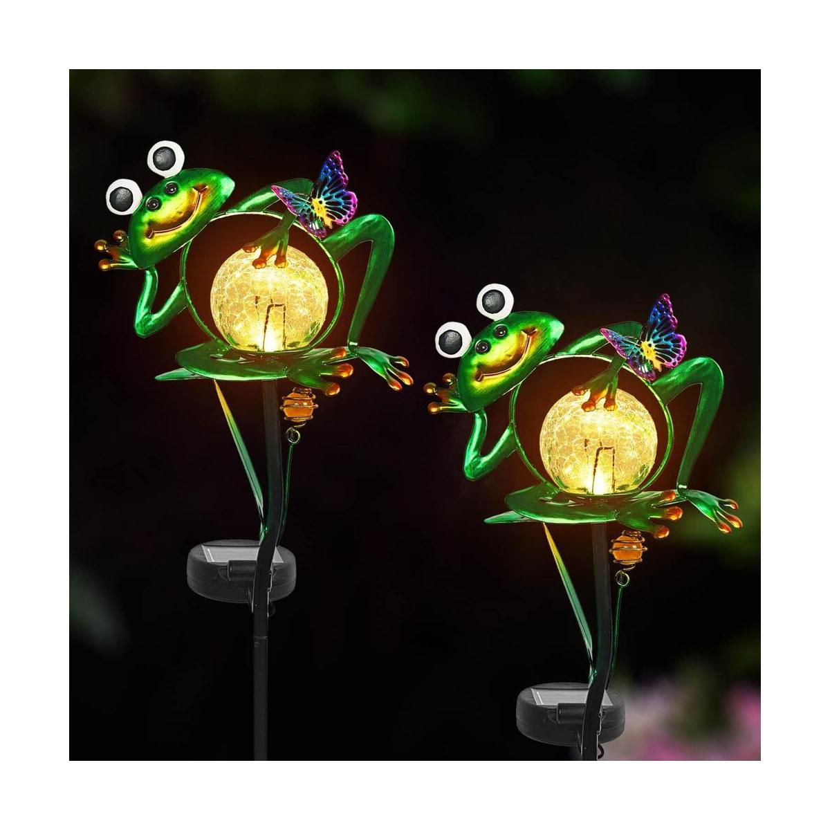 Luces solares de jardín de rana para decoración al aire