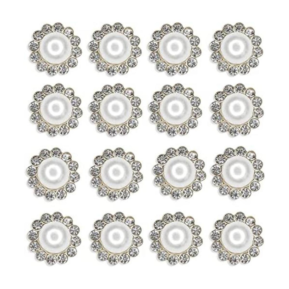 50 piezas de adornos de diamantes de imitación botón de