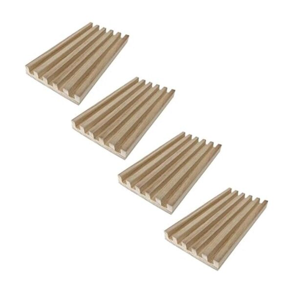 Yuanhe Juego de 4 bandejas de dominó de madera maciza_4
