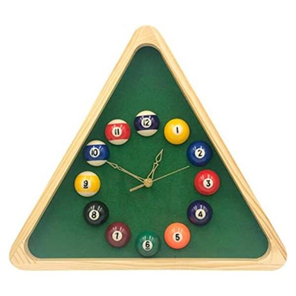 Yuanhe Reloj de pared triangular de billar de 14 pulgadas_1