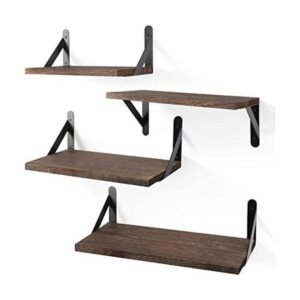 YGEOMER Estantes flotantes negro carbonizado oscuro 4