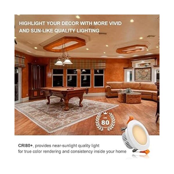 YGSTech Iluminación LED empotrable de 3 pulgadas luz_2