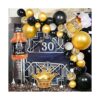 Juego de decoraciones de fiesta de cumpleaños color negro