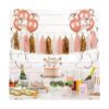 Juego de decoraciones de fiesta de cumpleaños de oro rosa