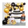 Juego de decoraciones de fiesta de cumpleaños color negro