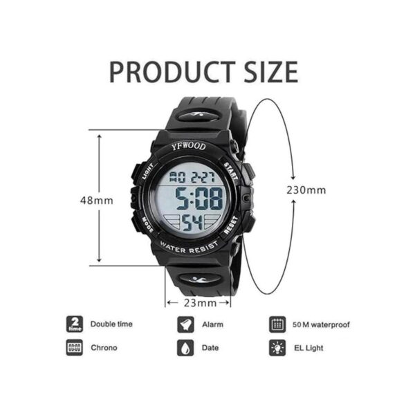 Reloj digital para niños impermeable con LED con_4