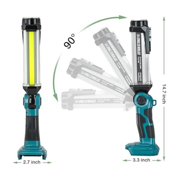 YEXBUR Linterna LED inalámbrica para Makita 18 V batería_2