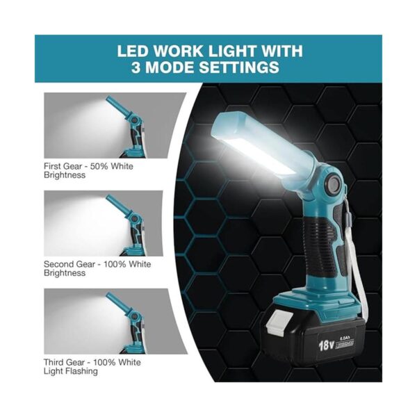 YEXBUR Linterna LED de 12 W 1000 lm alimentada por Makita