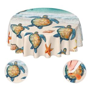 Manta redonda de tela con diseño de tortuga marina