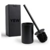 Yew Design Cepillo de inodoro negro mate para inodoro con