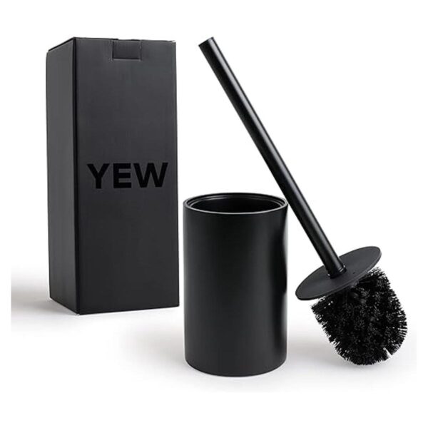 Yew Design Cepillo de inodoro negro mate para inodoro con