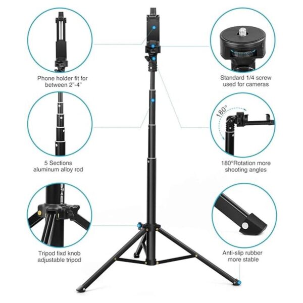 Trípode para selfie de 52 pulgadas trípode para iPhone_3