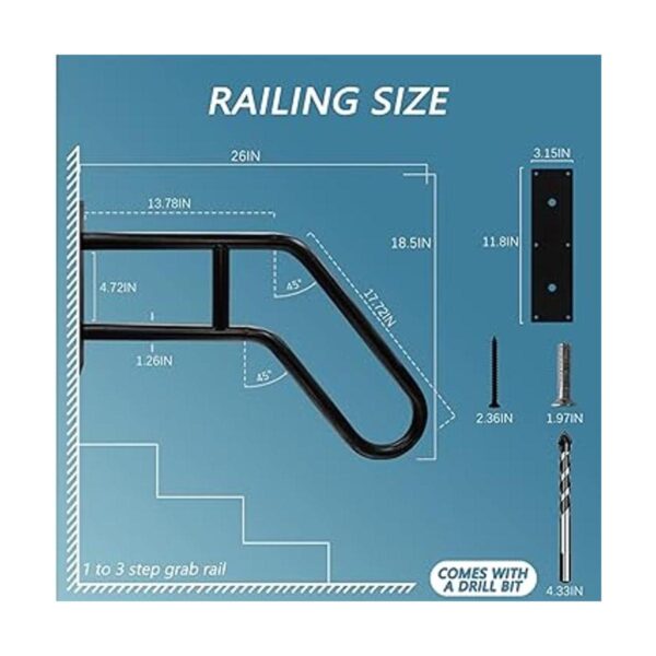 Handrails for Outdoor Steps Wall MountStair Railing