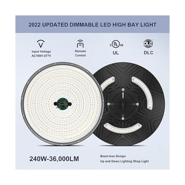 Luces LED UFO de 240 W iluminación de atenuación remota_2