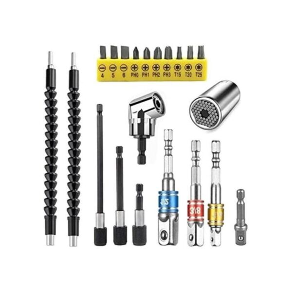 YENJO Juego de 21 extensiones de brocas flexibles incluye_1
