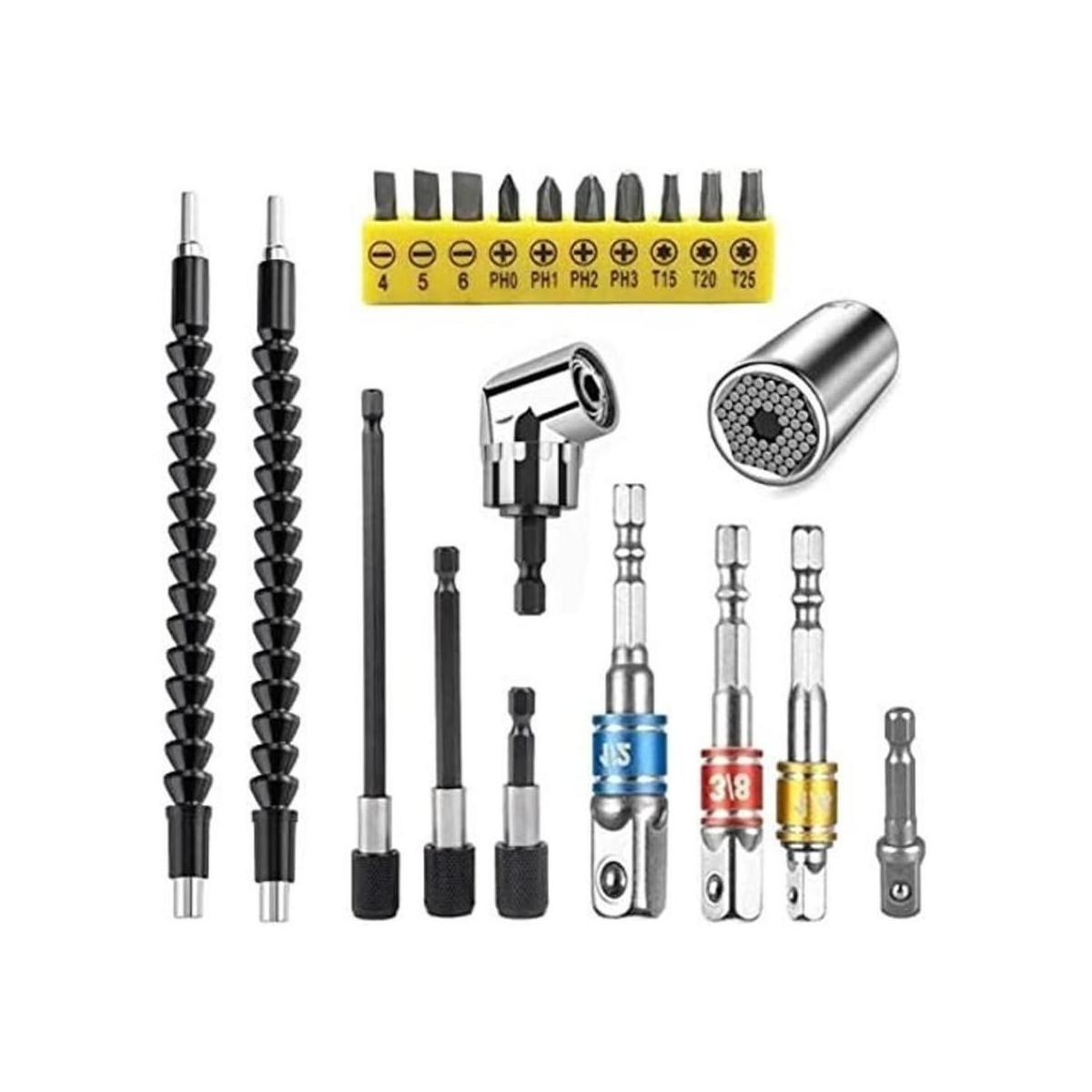 YENJO Juego de 21 extensiones de brocas flexibles incluye
