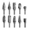 Double Cut Carbide Rotary Burr Set 10 Pcs 18 Shank_1
