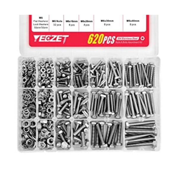 YEEZET Kit surtido de 620 tornillos y tuercas resistentes_1