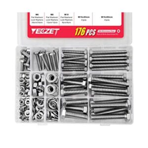 YEEZET Juego de 44 tornillos y tuercas resistentes M6 M8_1