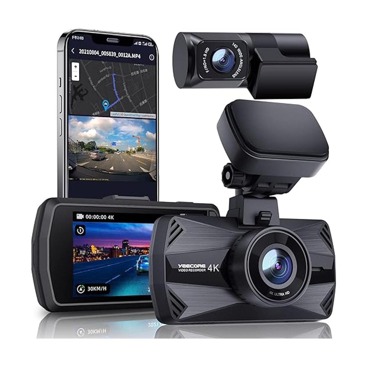 Yeecore Cámara de tablero dual 4K 5G WiFi GPS cámara de