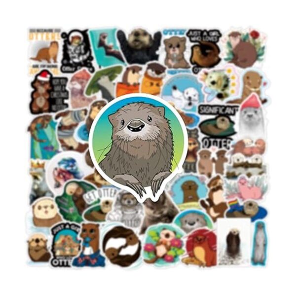 River Otter Calcomanías de animales de dibujos animados