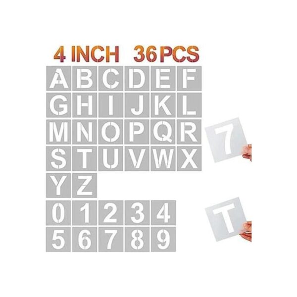 Plantillas de letras y números de 4 pulgadas 36