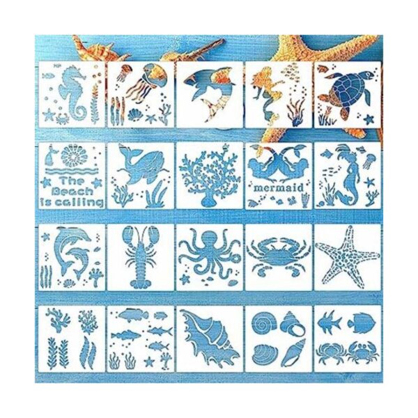 YEAJON 20 plantillas de criaturas oceánicas reutilizables