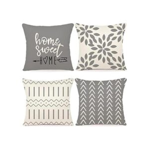 YCOLL Juego de 4 fundas de almohada de 18x18 moderna