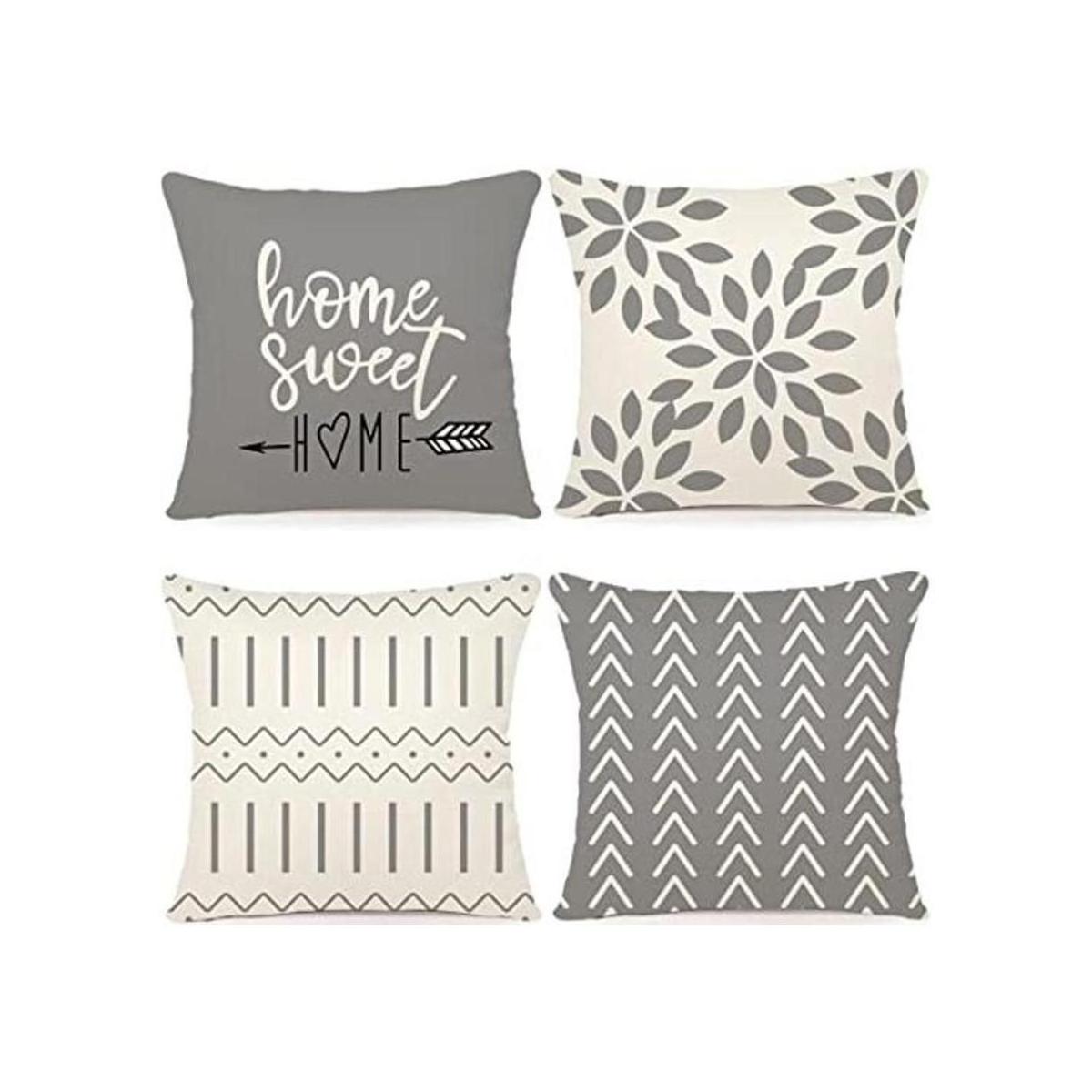 YCOLL Juego de 4 fundas de almohada de 18x18 moderna