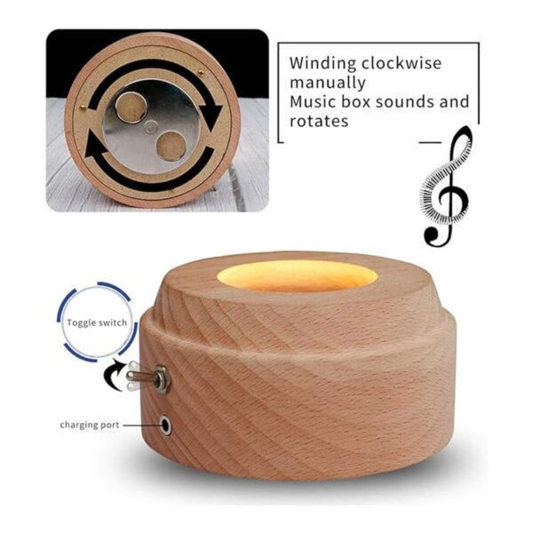 YCWF Caja de música con bola de cristal 3D caja musical