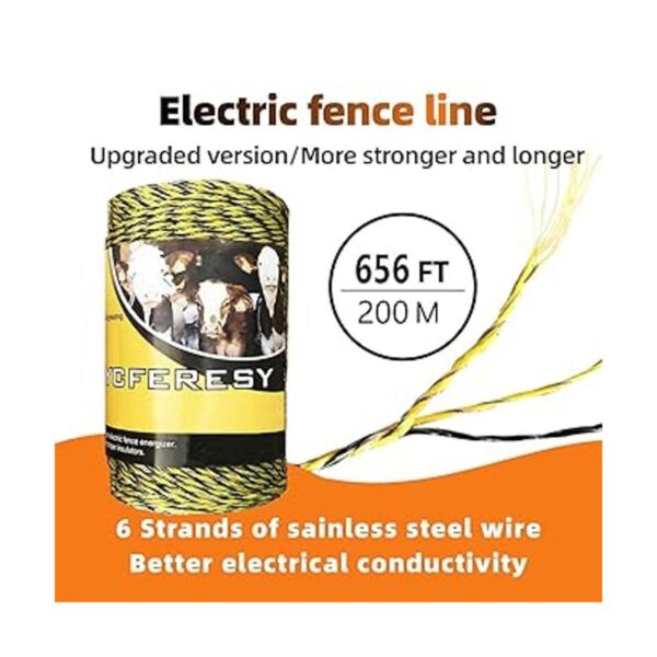 YCFERESY Valla eléctrica Polywire de 656 pies 656.2 ft 6_2