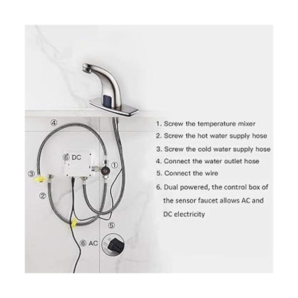 Grifo de baño sin contacto con sensor automático níquel_6