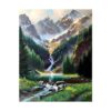 Pintura por números de montañas en cascada para pintar_1